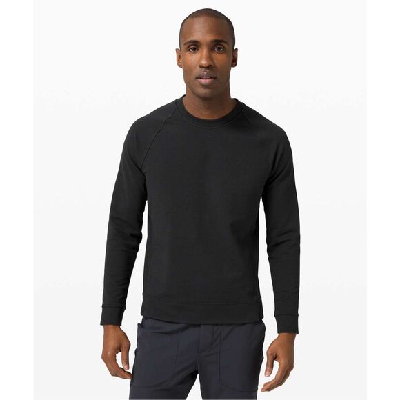 Lululemon City Sweat Crew Pullover size L Black Athletic - Picture 1 of 11